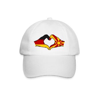 Germany Macedonia Flag Hands Heart Shape - Baseball Cap - white/white - Front