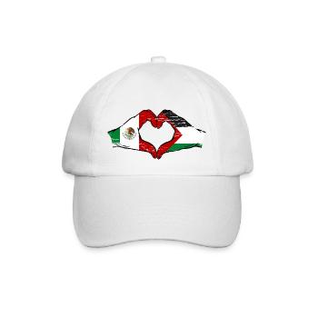 Mexique Palestine Drapeau Mains Coeur Forme Utilisé - Casquette classique - blanc/blanc - Devant