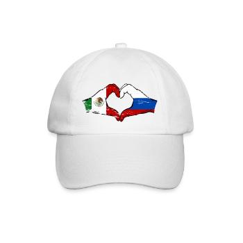 Mexique Russie Drapeau Mains Coeur Forme Utilisé - Casquette classique - blanc/blanc - Devant
