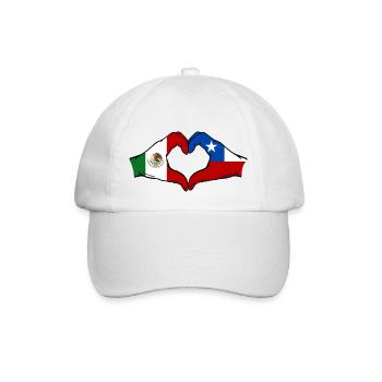 Mexique Chili Drapeau Mains Coeur Forme - Casquette classique - blanc/blanc - Devant