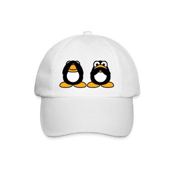 2 Pingouins ne parlant rien Voir Muet Aveugles Amis - Casquette classique - blanc/blanc - Devant