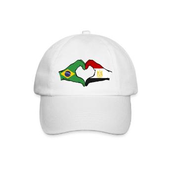 Brésil Égypte Drapeau Mains Coeur Forme - Casquette classique - blanc/blanc - Devant