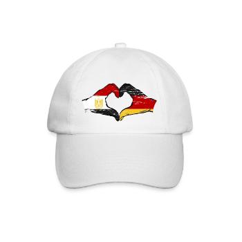 Égypte Allemagne Drapeau Mains Coeur Forme Utilisé - Casquette classique - blanc/blanc - Devant