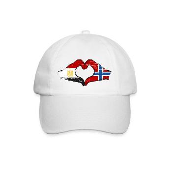 Égypte Norvège Drapeau Mains Coeur Forme Utilisé - Casquette classique - blanc/blanc - Devant
