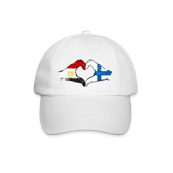 Egypte Finlande Drapeau Mains Coeur Forme Utilisé - Casquette classique - blanc/blanc - Devant