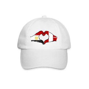 Égypte Pérou Drapeau Mains Coeur Forme Utilisé - Casquette classique - blanc/blanc - Devant