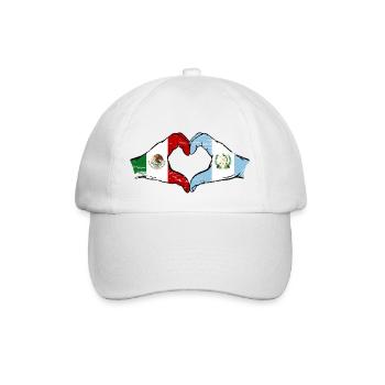 Mexico Guatemala Flag Hands Heart Shape Used - Baseball Cap - white/white - Front
