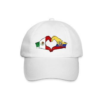 Mexique Drapeau de l’Équateur mains forme de coeur utilisé - Casquette classique - blanc/blanc - Devant