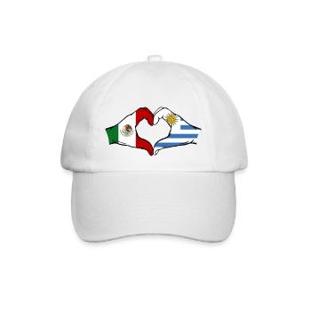 Mexique Uruguay drapeau mains forme de coeur utilisé - Casquette classique - blanc/blanc - Devant