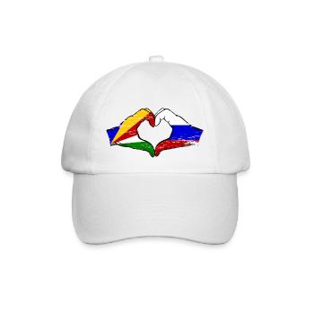 Seychelles Russie Drapeau Mains Coeur Forme Utilisé - Casquette classique - blanc/blanc - Devant