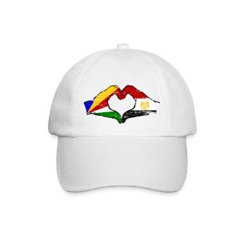 Seychelles Egypt flag hands heart shape used - Baseball Cap - white/white - Front