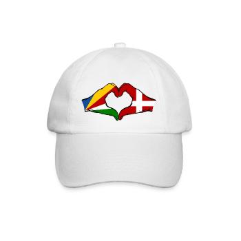 Seychelles Danemark Drapeau Mains Coeur Forme - Casquette classique - blanc/blanc - Devant