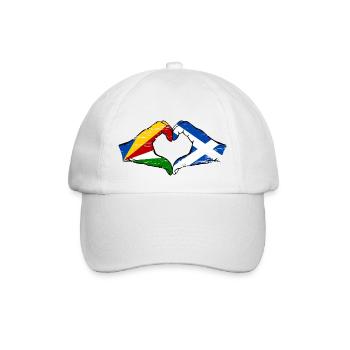 Seychelles Scotland flag hands heart shape used - Baseball Cap - white/white - Front