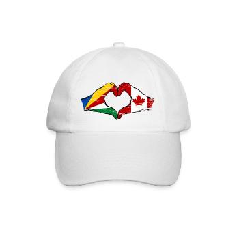 Seychelles Canada flag hands heart shape used - Baseball Cap - white/white - Front