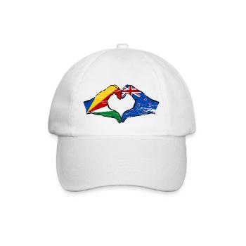 Seychelles Nouvelle-Zélande drapeau mains forme de coeur utilisé - Casquette classique - blanc/blanc - Devant