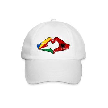 Seychelles Albanie Drapeau Mains Coeur Forme Utilisé - Casquette classique - blanc/blanc - Devant
