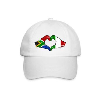 Afrique du Sud Italie Drapeau Mains Coeur Forme Utilisé - Casquette classique - blanc/blanc - Devant