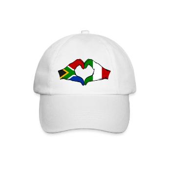 Afrique du Sud Italie Drapeau Mains Coeur Forme - Casquette classique - blanc/blanc - Devant