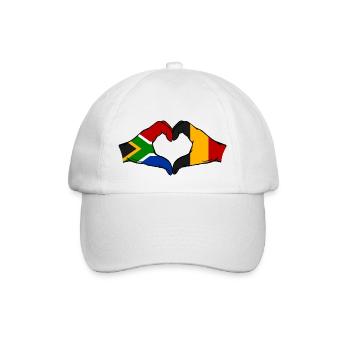 Afrique du Sud Belgique Drapeau Mains Coeur Forme - Casquette classique - blanc/blanc - Devant