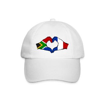 Afrique du Sud France Drapeau Mains Coeur Forme - Casquette classique - blanc/blanc - Devant