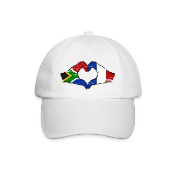 Afrique du Sud France Drapeau Mains Coeur Forme Utilisé - Casquette classique - blanc/blanc - Devant