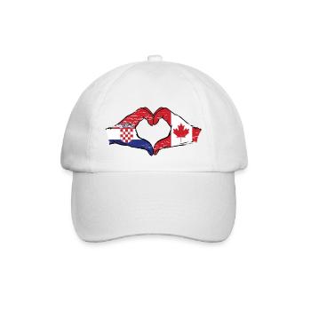 Croatia Canada Flag Hands Heart Shape Used - Baseball Cap - white/white - Front