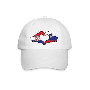 Croatie Slovénie Drapeau Mains Coeur Forme - Casquette classique - blanc/blanc - Devant