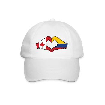 Canada Colombie drapeau mains forme coeur - Casquette classique - blanc/blanc - Devant