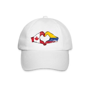 Canada Colombie drapeau mains coeur utilisé - Casquette classique - blanc/blanc - Devant