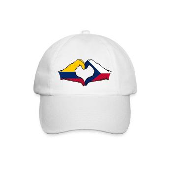 Colombie République tchèque Drapeau Mains Coeur Forme - Casquette classique - blanc/blanc - Devant