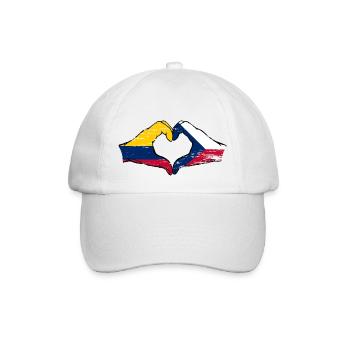 Colombie République tchèque drapeau mains forme de coeur utilisé - Casquette classique - blanc/blanc - Devant