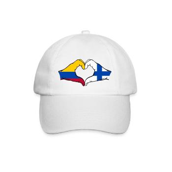 Colombie Finlande Drapeau Mains Coeur Forme - Casquette classique - blanc/blanc - Devant