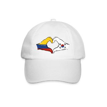 Colombie Corée du Sud drapeau mains forme de coeur utilisé - Casquette classique - blanc/blanc - Devant