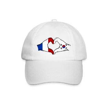 France Corée du Sud Drapeau Mains Coeur Forme - Casquette classique - blanc/blanc - Devant