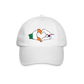 Irlande Corée du Sud Drapeau Mains Coeur Forme Utilisé - Casquette classique - blanc/blanc - Devant