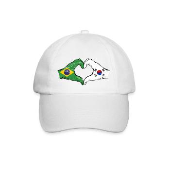 Brazil South Korea flag hands heart shape used - Baseball Cap - white/white - Front