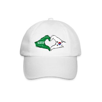 Saudi Arabien Südkorea Flagge Hände Herzform used - Baseballkappe - Weiß/Weiß - Vorne