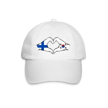 Finlande Corée du Sud Drapeau Mains Coeur Forme - Casquette classique - blanc/blanc - Devant
