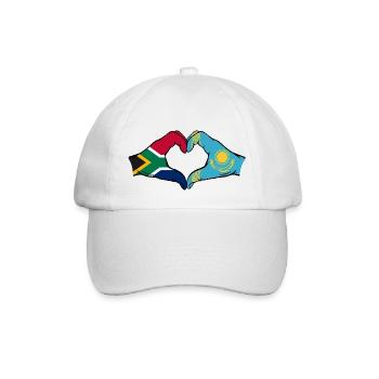 Afrique du Sud Kazakhstan Drapeau Mains Coeur Forme - Casquette classique - blanc/blanc - Devant
