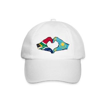 Afrique du Sud Kazakhstan drapeau mains forme de coeur utilisé - Casquette classique - blanc/blanc - Devant