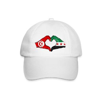Tunisie Syrie Drapeau Mains Coeur Forme Utilisé - Casquette classique - blanc/blanc - Devant