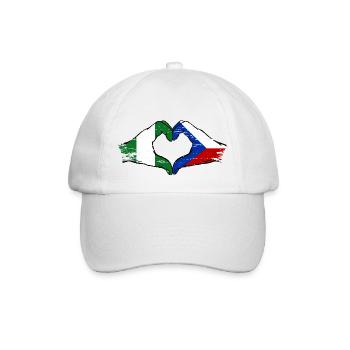 Nigeria République tchèque drapeau mains forme de coeur utilisé - Casquette classique - blanc/blanc - Devant