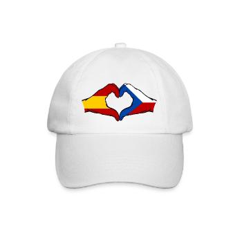 Spain Czech Republic Flag Hands Heart - Baseball Cap - white/white - Front