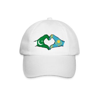 Pakistan Kazakhstan drapeau mains forme coeur - Casquette classique - blanc/blanc - Devant