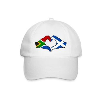 South Africa Scotland Flag Hands Heart Shape - Baseball Cap - white/white - Front