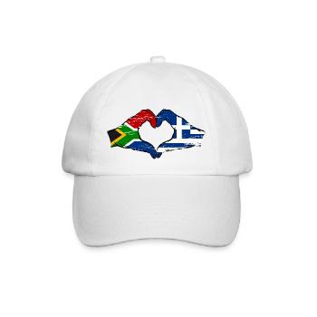 Afrique du Sud Grèce Drapeau Mains Coeur Forme Utilisé - Casquette classique - blanc/blanc - Devant