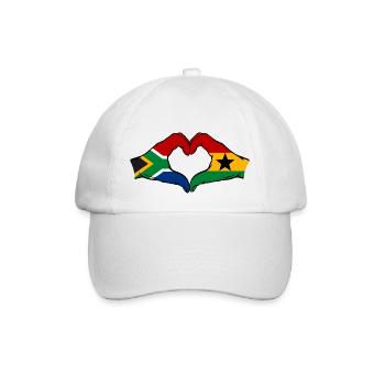 Afrique du Sud Ghana Drapeau Mains Coeur Forme - Casquette classique - blanc/blanc - Devant