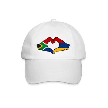Afrique du Sud Arménie Drapeau Mains Coeur Forme - Casquette classique - blanc/blanc - Devant