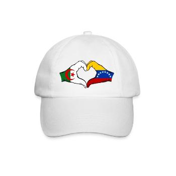 Algeria Venezuela Flag Hands Heart Shape - Baseball Cap - white/white - Front