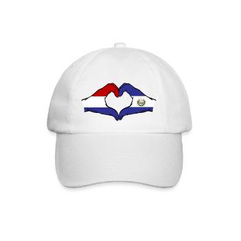 Hollande El Salvador Drapeau Mains Coeur Forme - Casquette classique - blanc/blanc - Devant